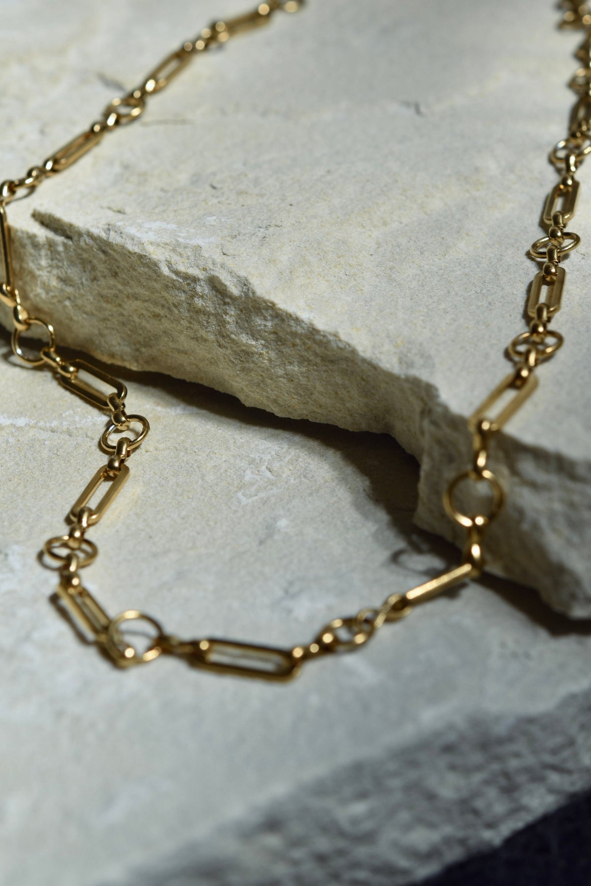 Statement Link Necklace in Gold