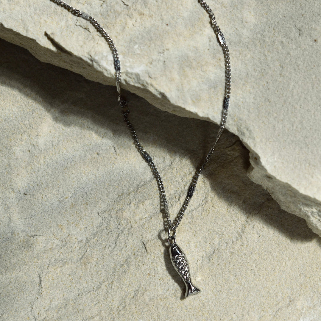 Lucky Fish Necklace in Silver