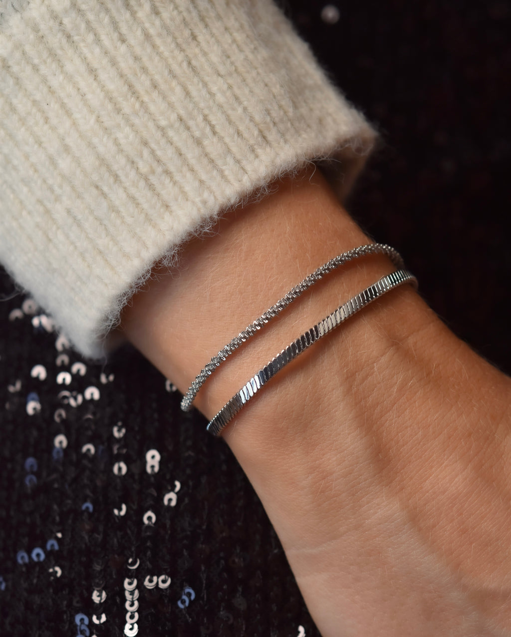 Twisted Link Bracelet in Silver