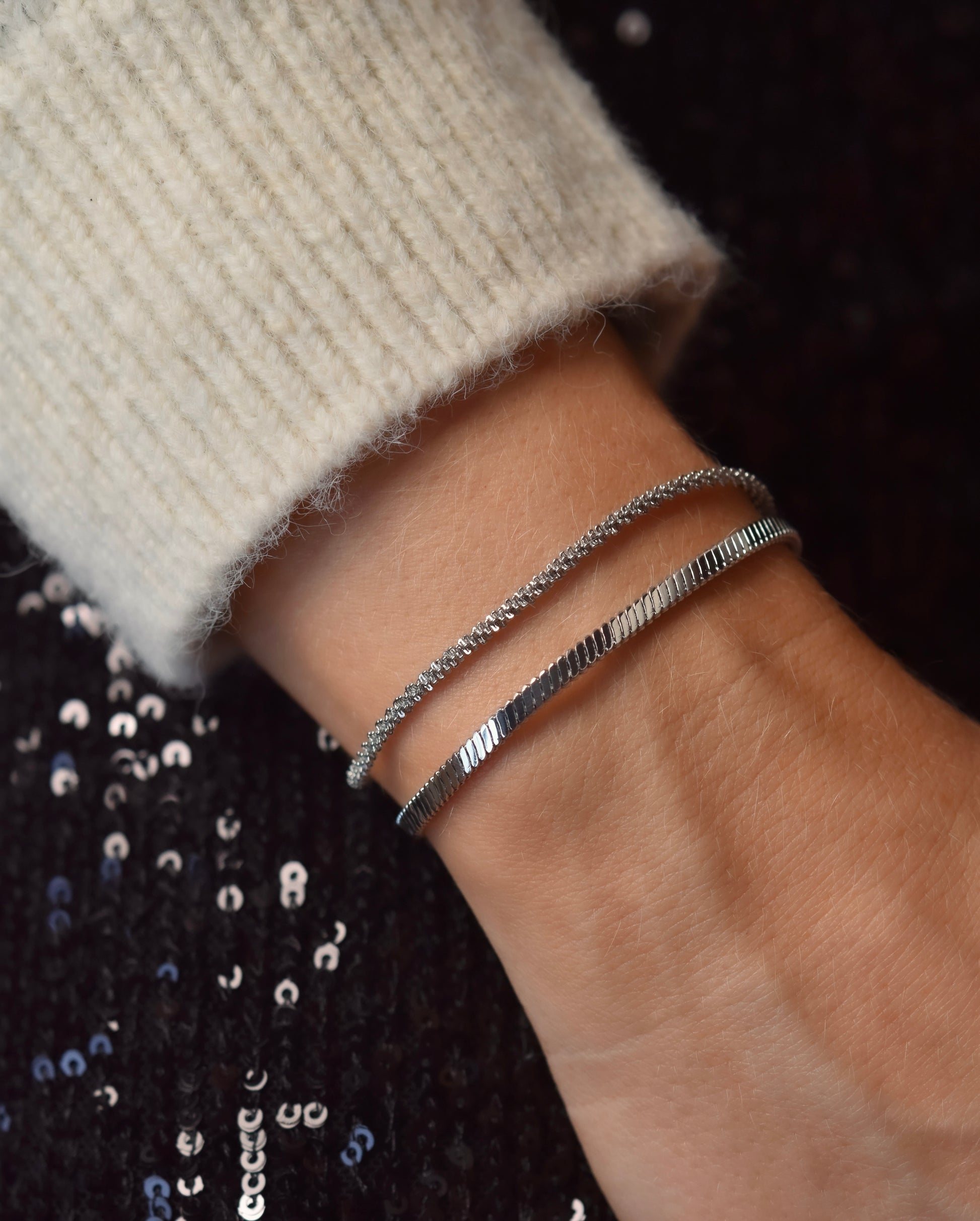 Twisted Link Bracelet in Silver