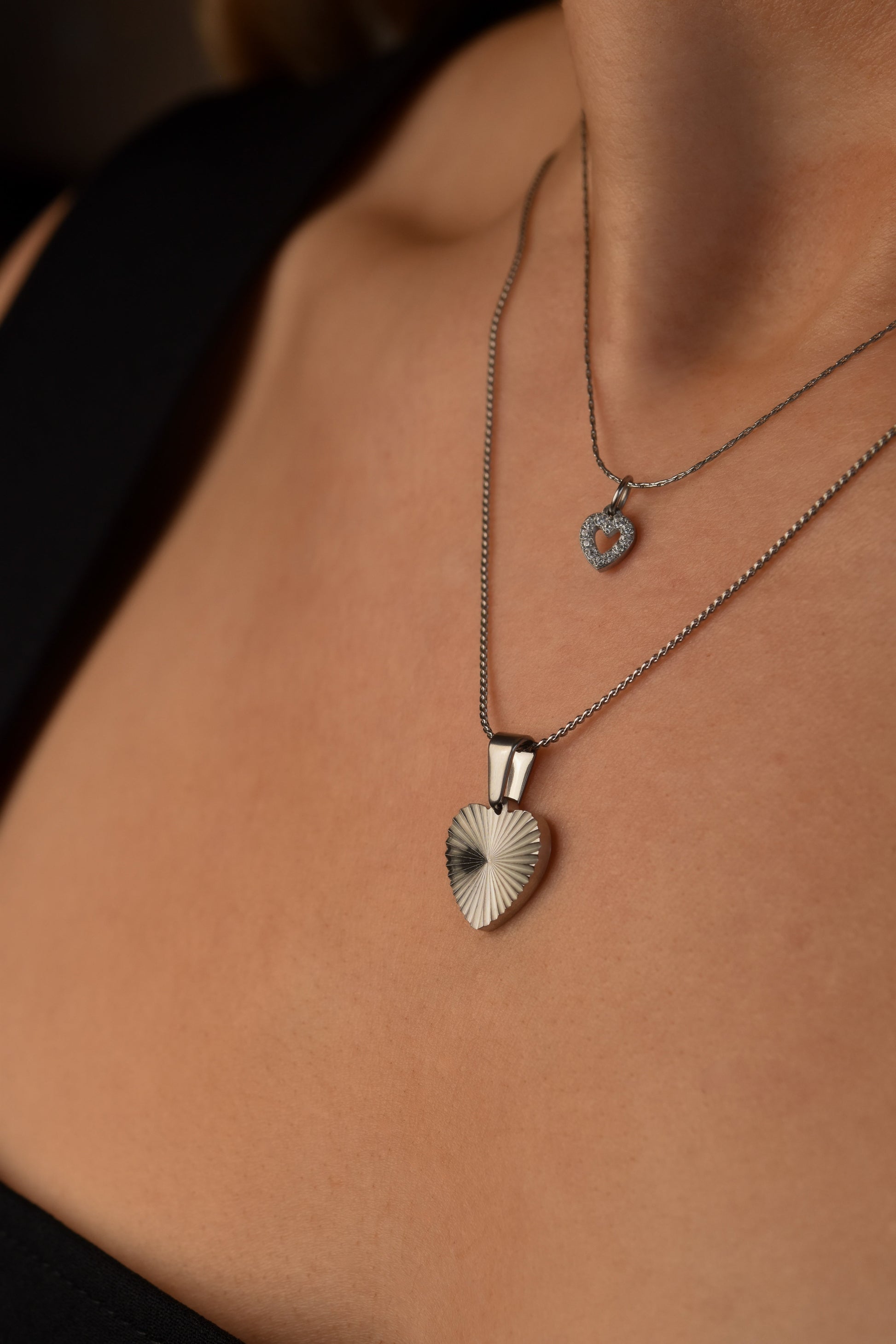 Mini Heart Necklace in Silver