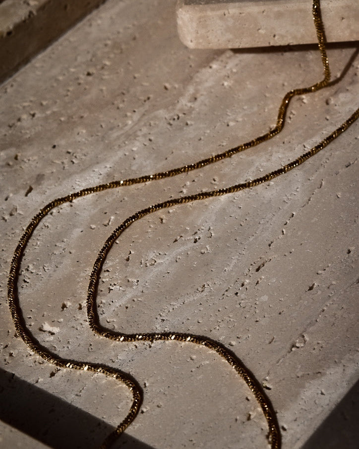 Sleek Long Chain Necklace in Gold
