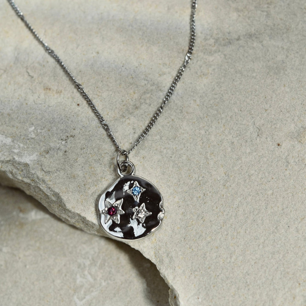 Molten Star Necklace in Silver
