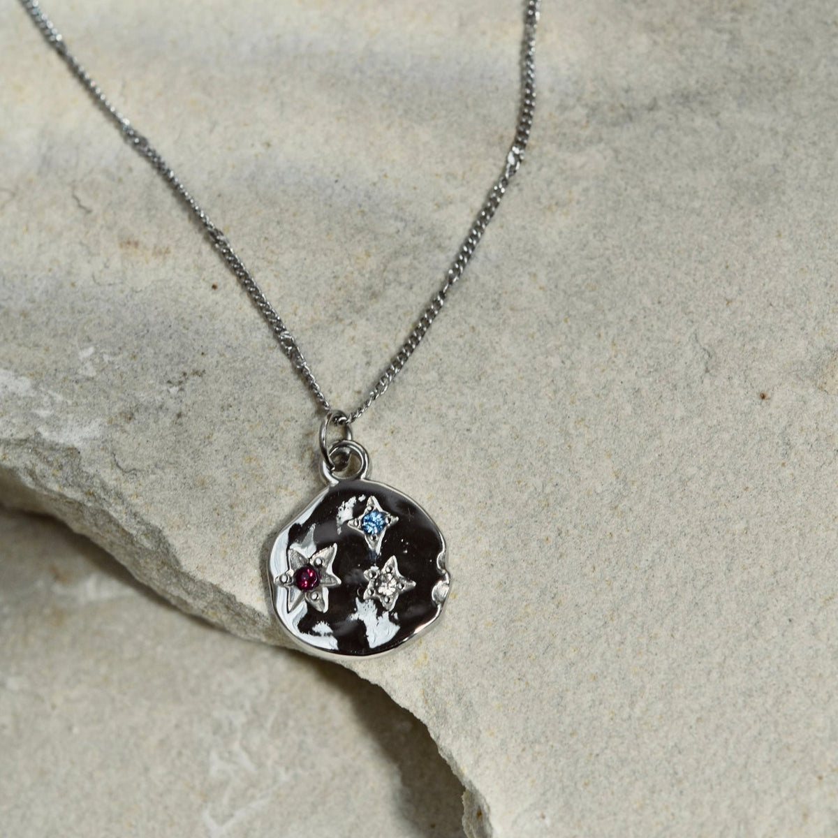 Molten Star Necklace in Silver