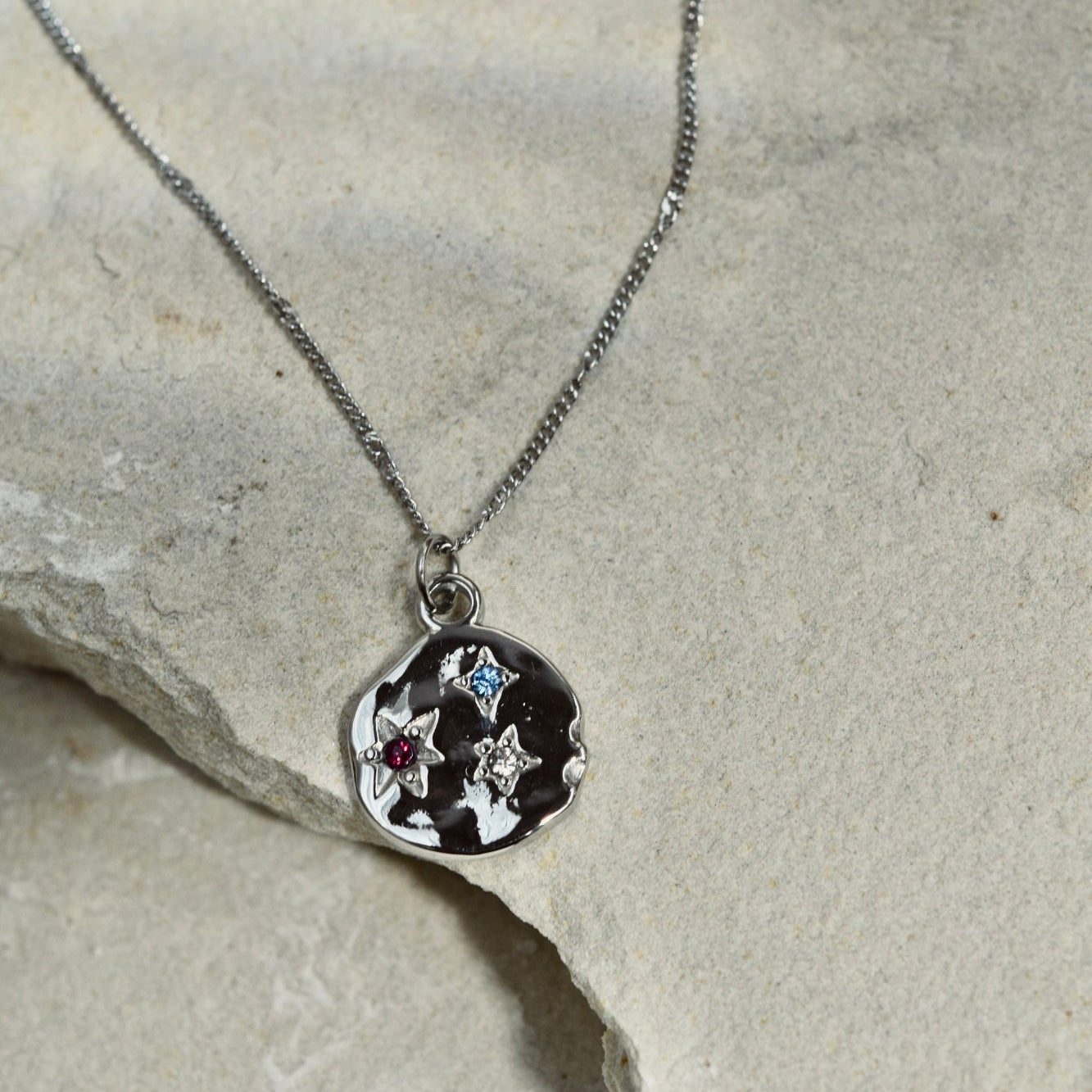 Molten Star Necklace in Silver