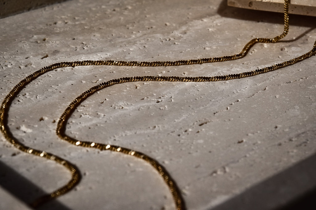 Sleek Long Chain Necklace in Gold