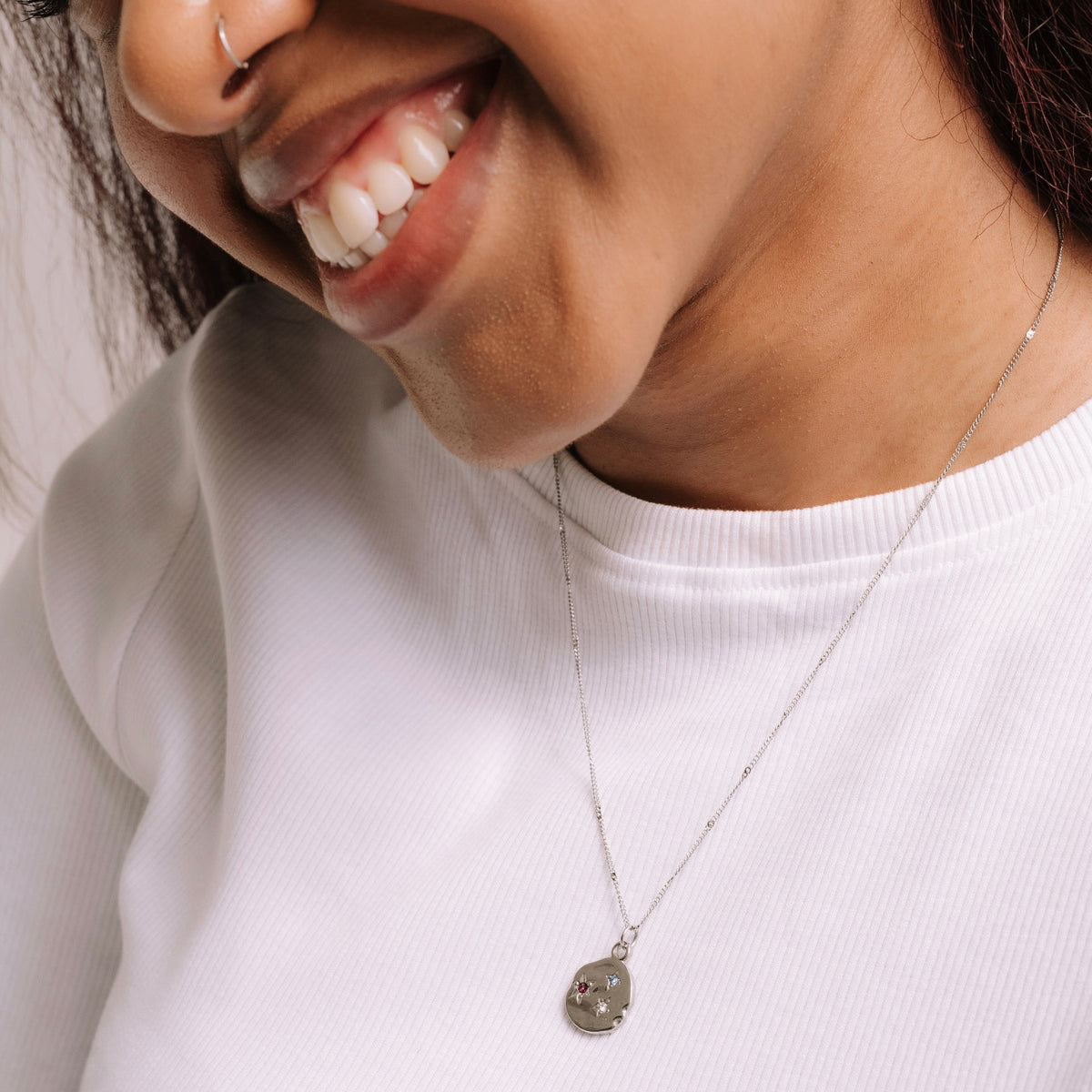 Molten Star Necklace in Silver