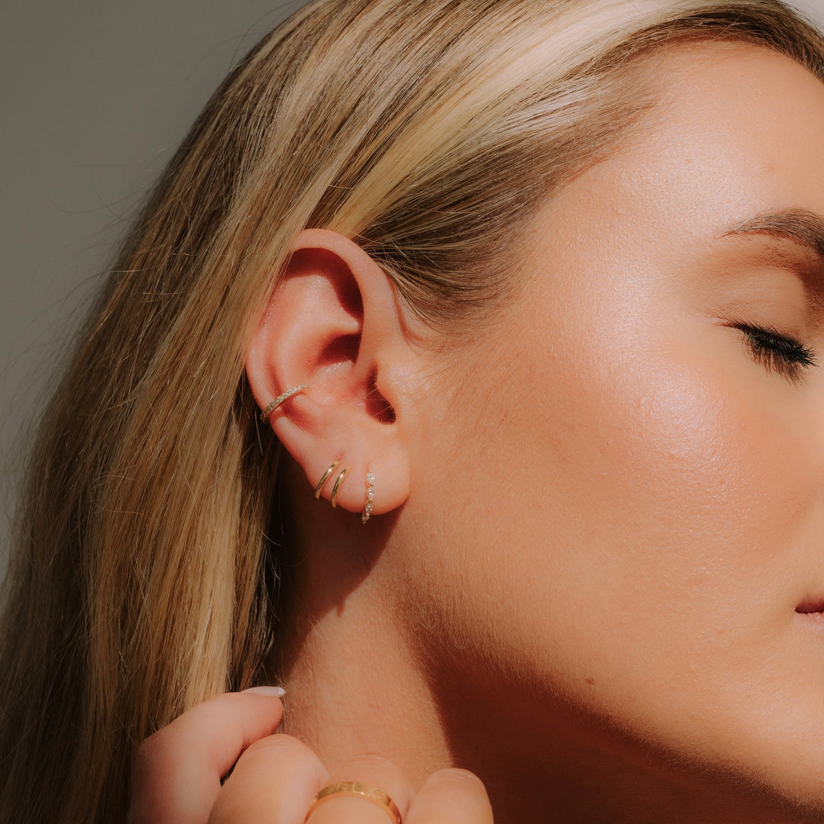 Classic Illusion Hoops in Gold
