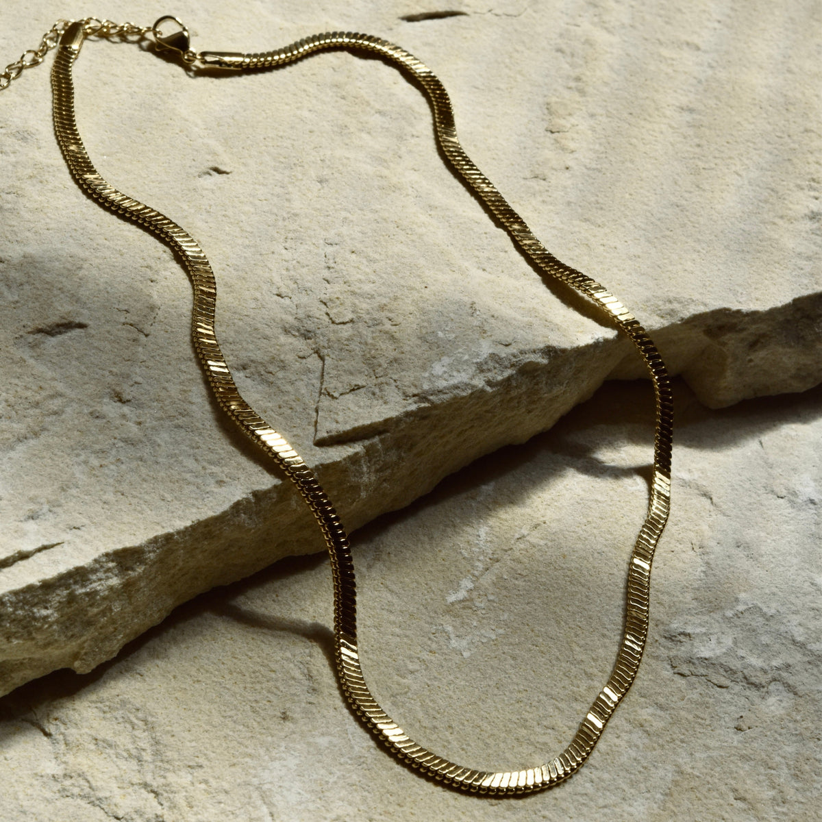 Flat Chain Necklace in Gold