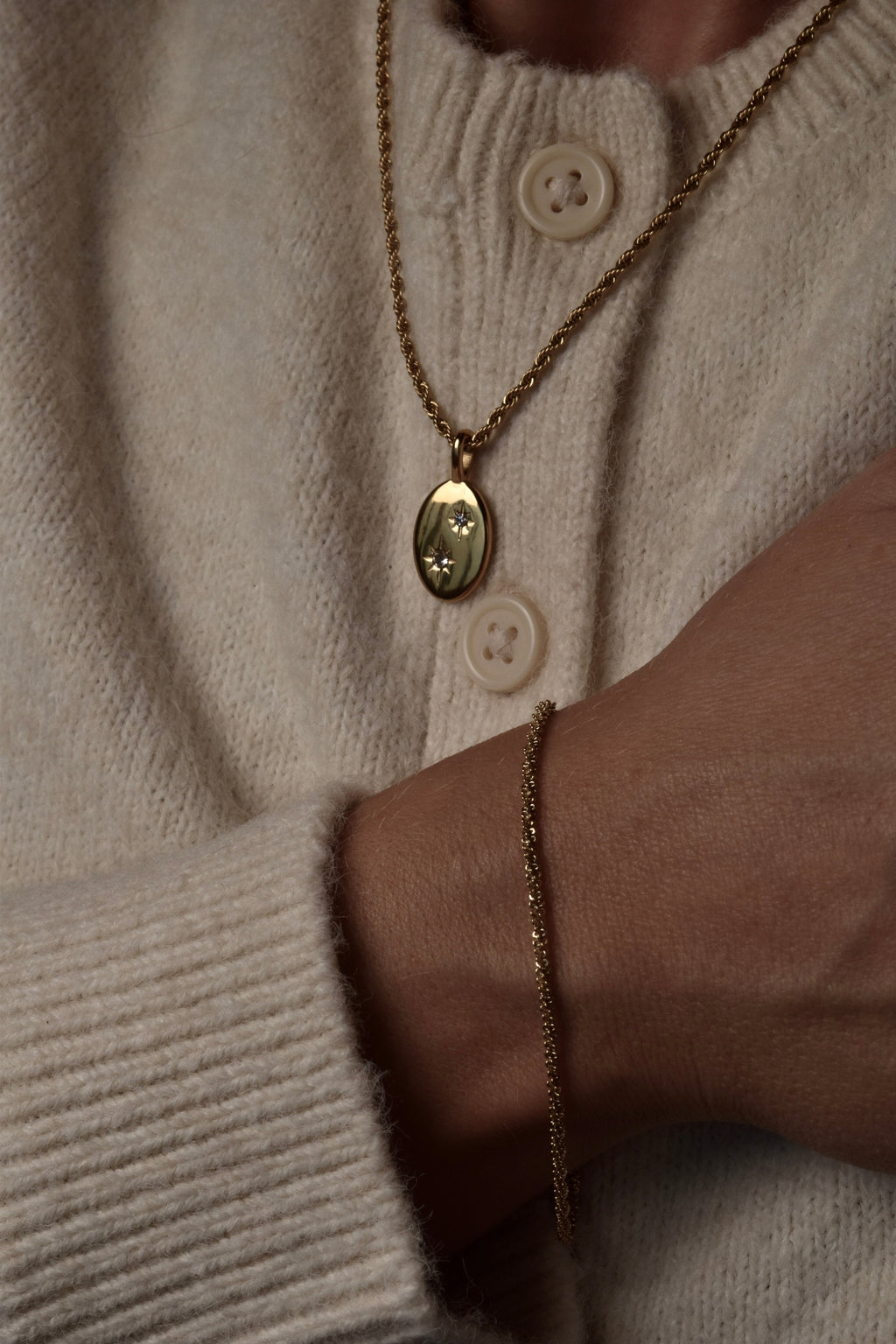 Twisted Link Bracelet in Gold