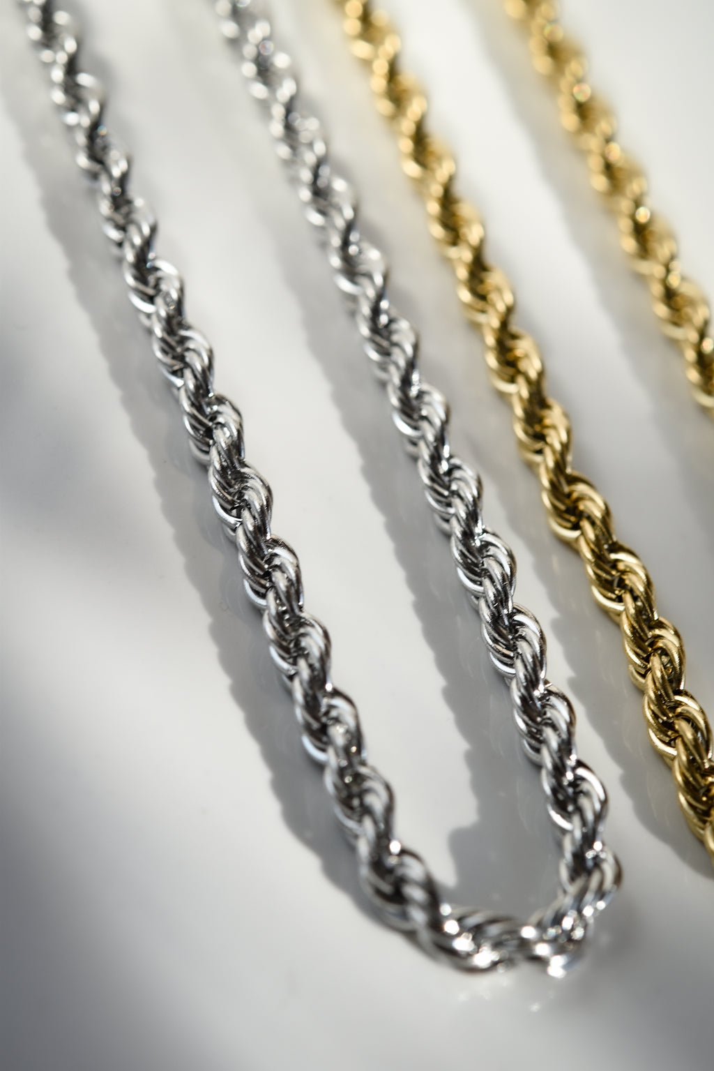 Rope Chain Necklace in Silver