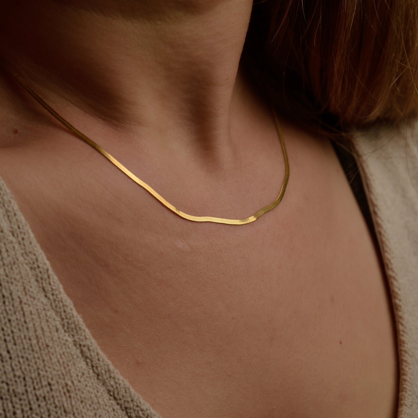 Everyday Flat Chain Necklace in Gold