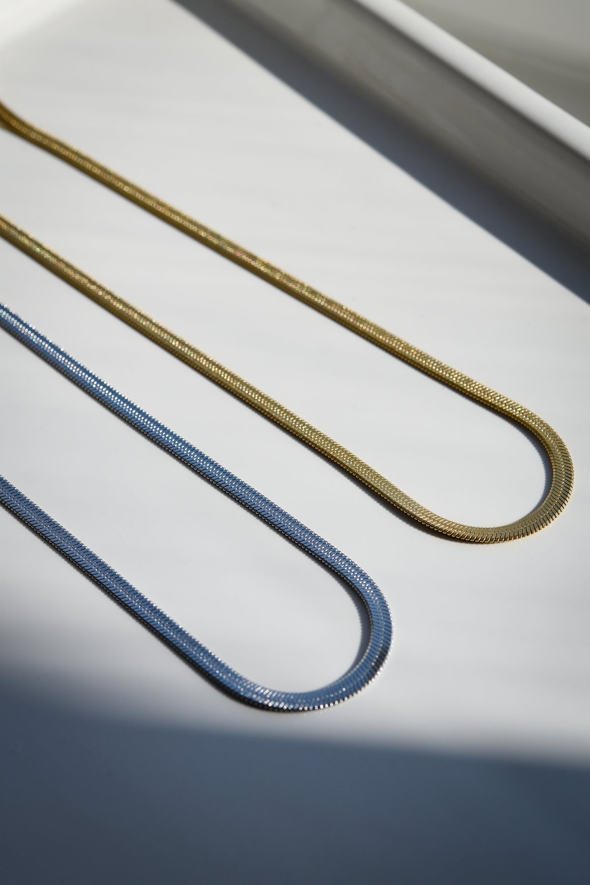 Statement Flat Chain Necklace in Gold