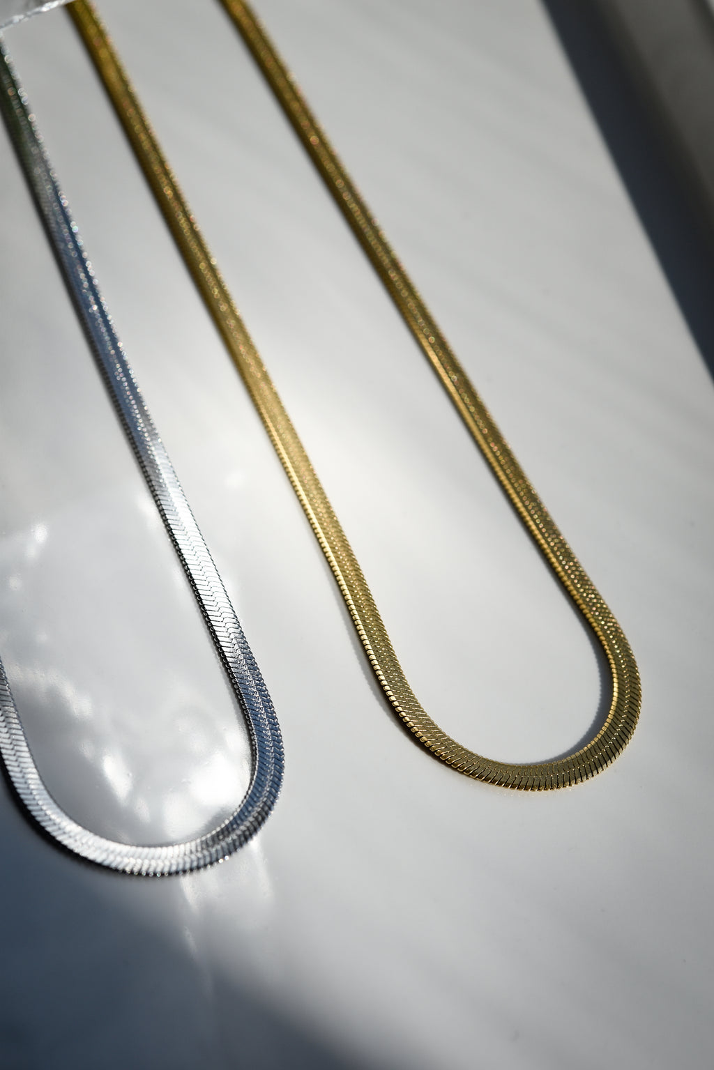 Statement Flat Chain Necklace in Silver