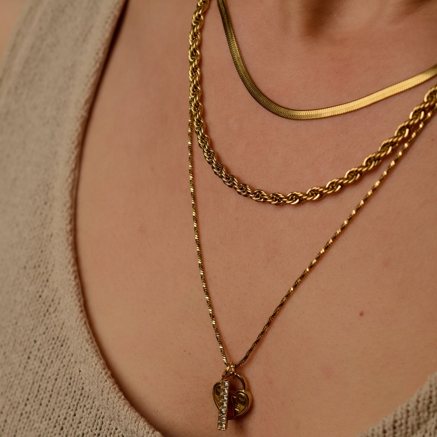 Rope Chain Necklace in Gold