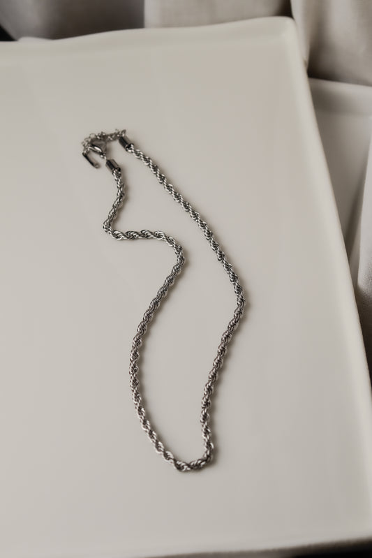 Rope Chain Necklace in Silver