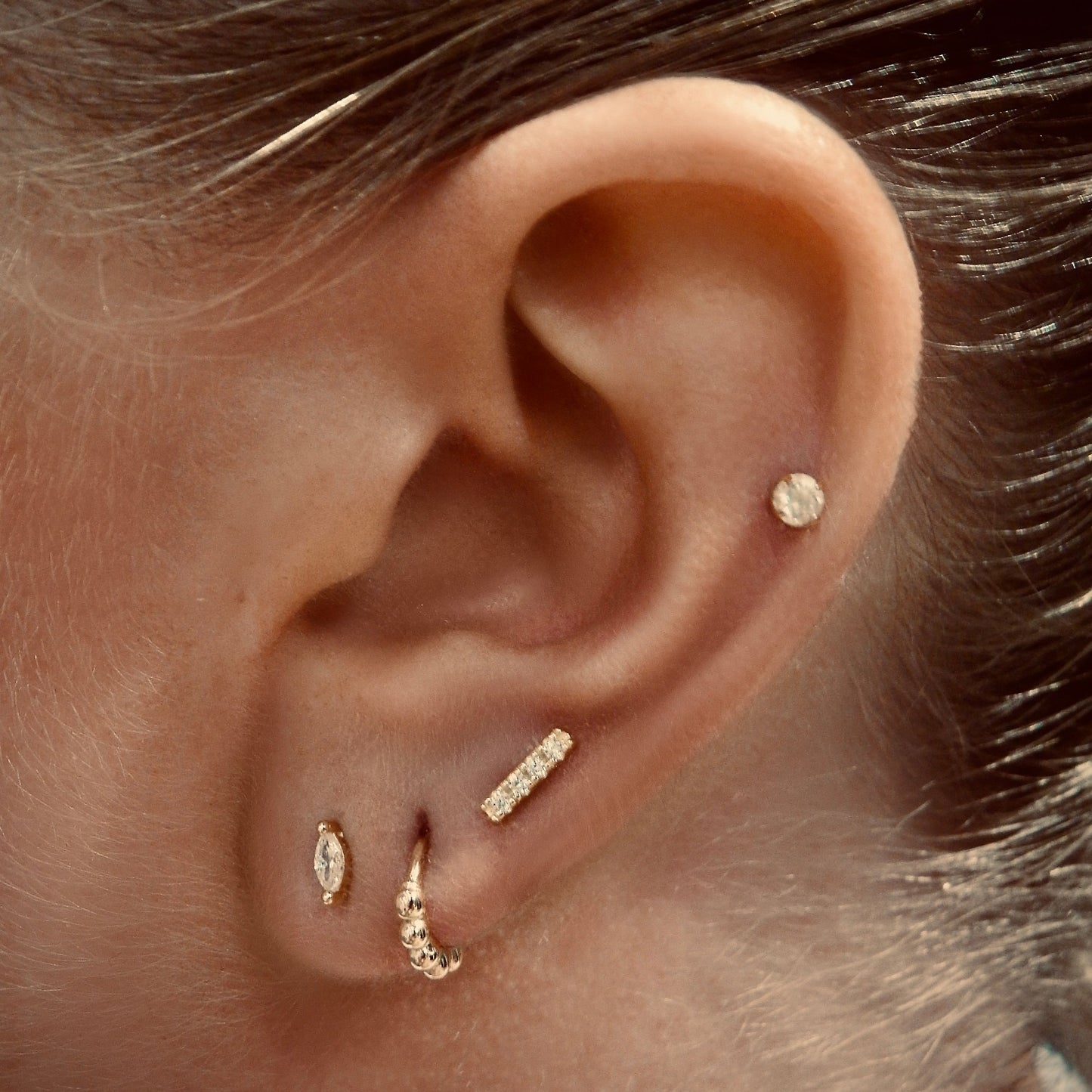 Marquise Studs in Gold