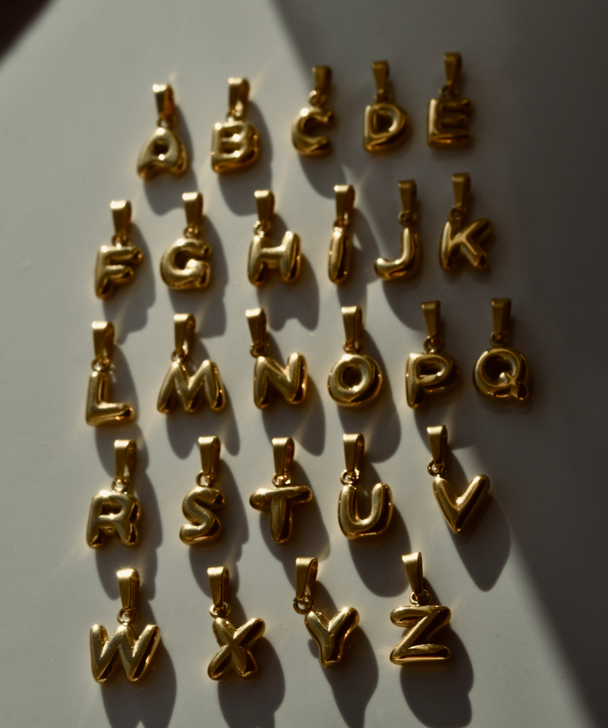 Mini Bubble Initials in Gold