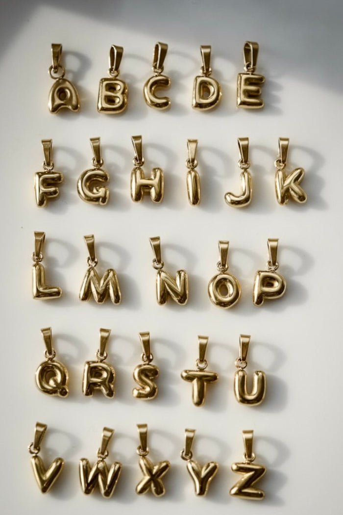 Mini Bubble Initials in Gold