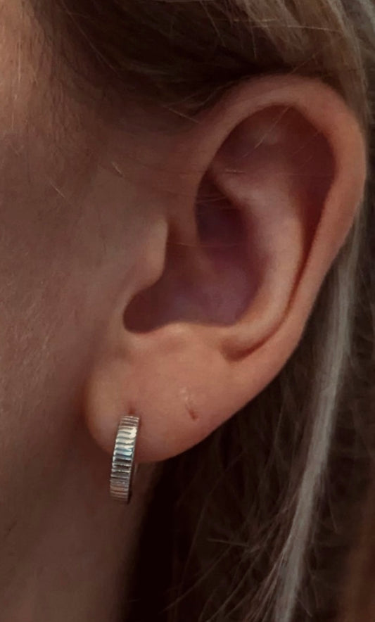 Etched Hoops in Silver