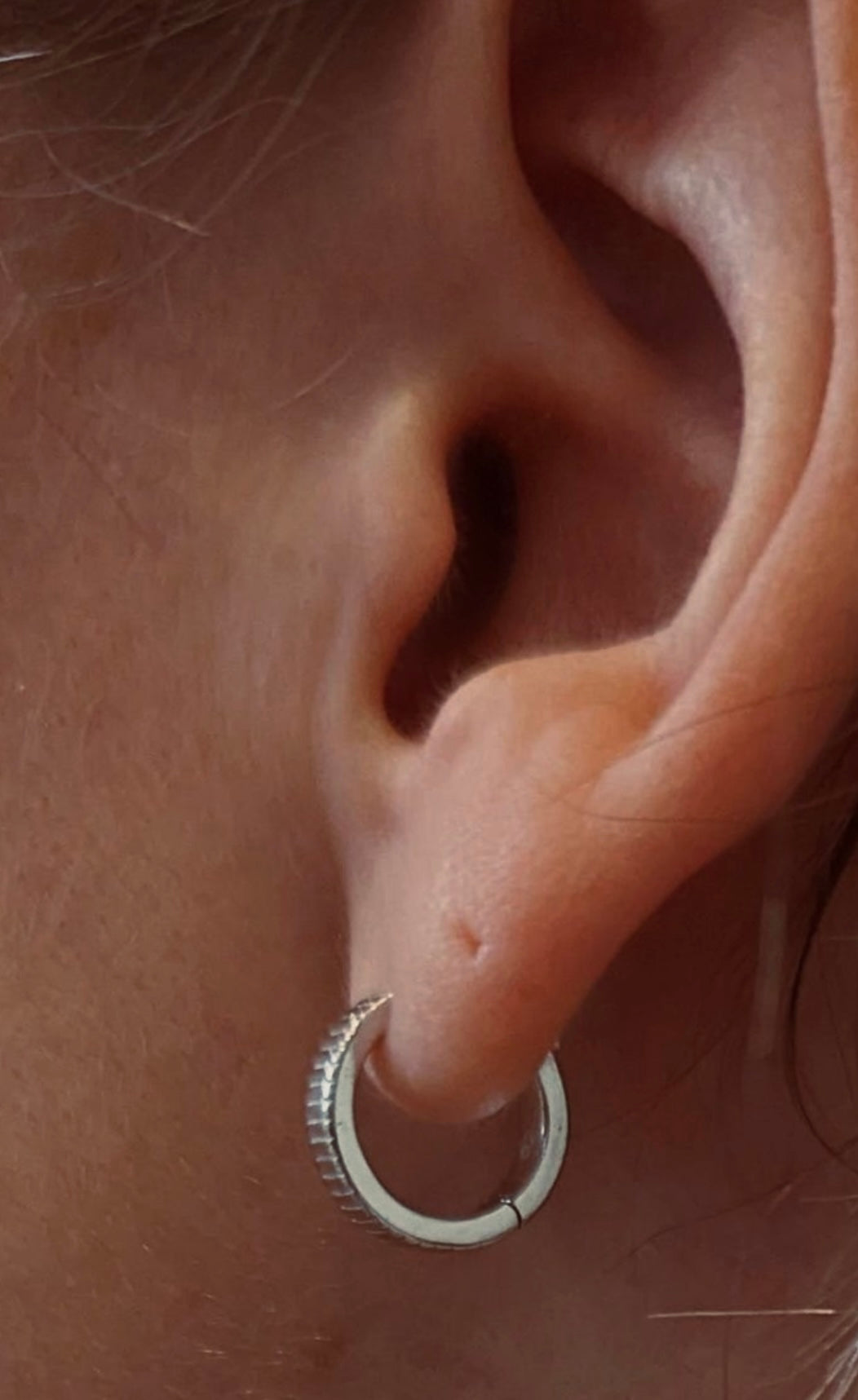 Etched Hoops in Silver