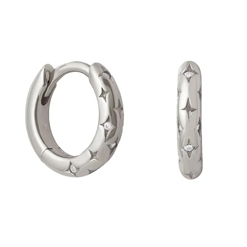 Cosmic Star Huggies in Silver