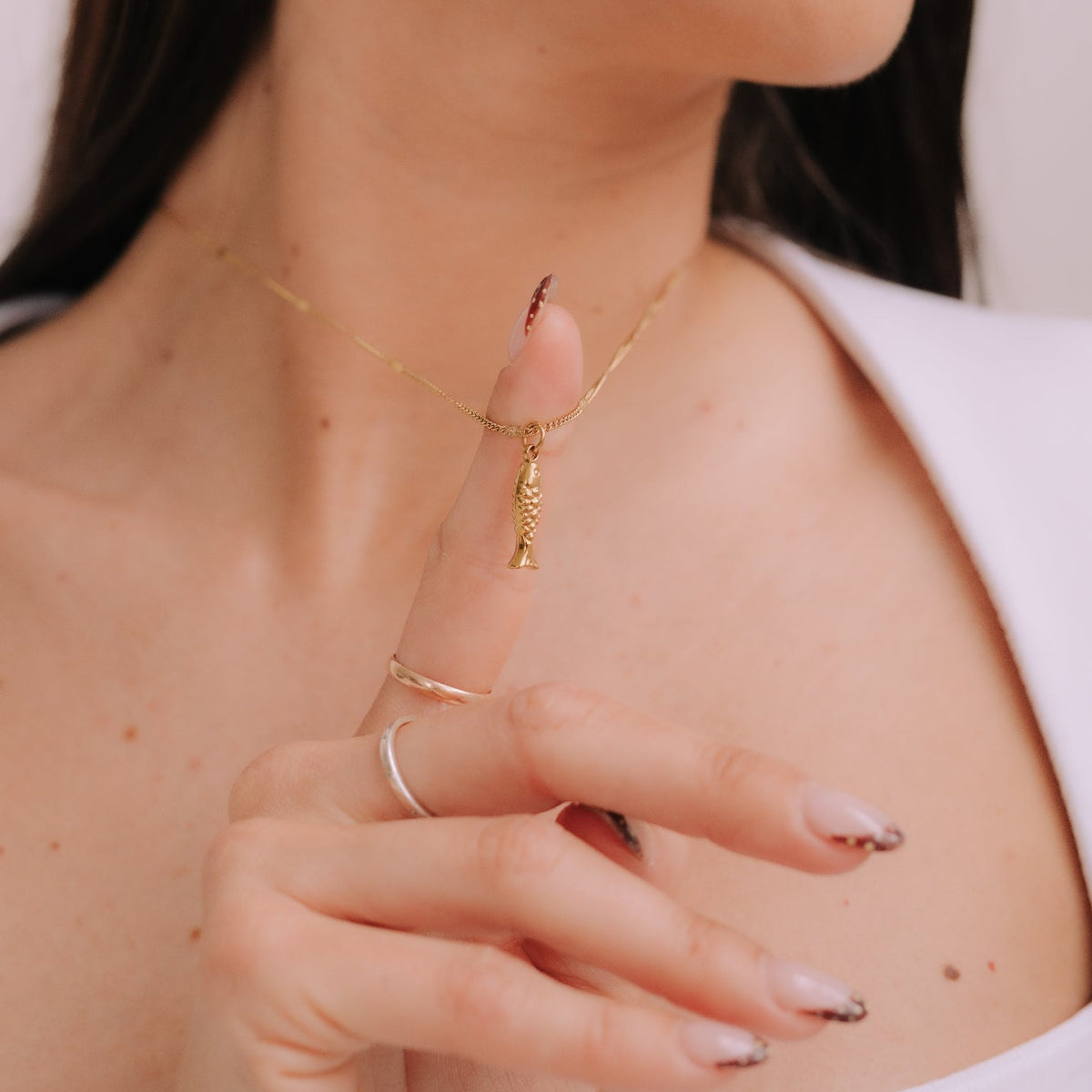 Lucky Fish Necklace in Gold
