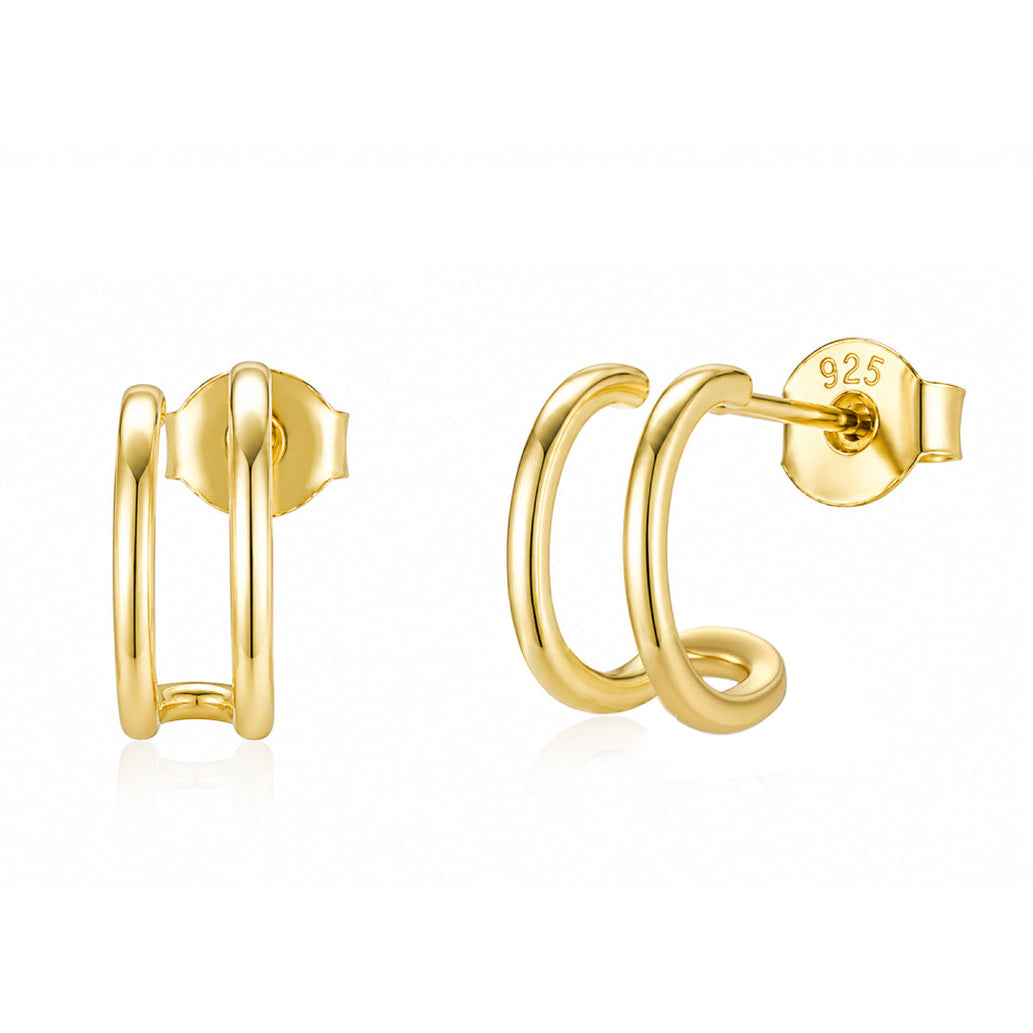 Classic Illusion Hoops in Gold
