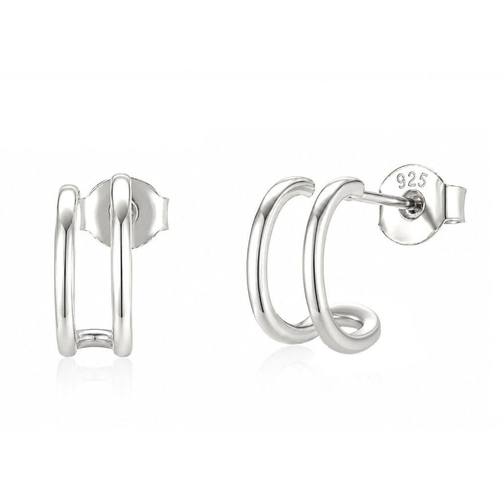 Classic Illusion Hoops in Silver