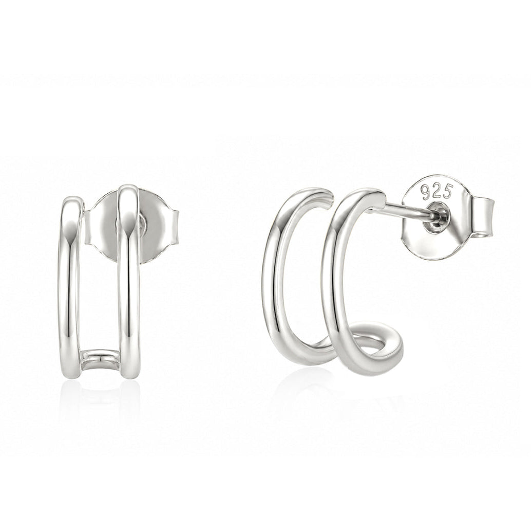 Classic Illusion Hoops in Silver