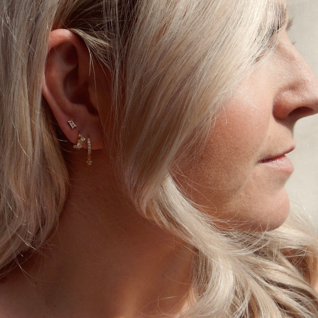 Baguette Studs in Gold
