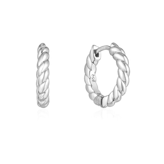 Large Twisted Hoops in Silver